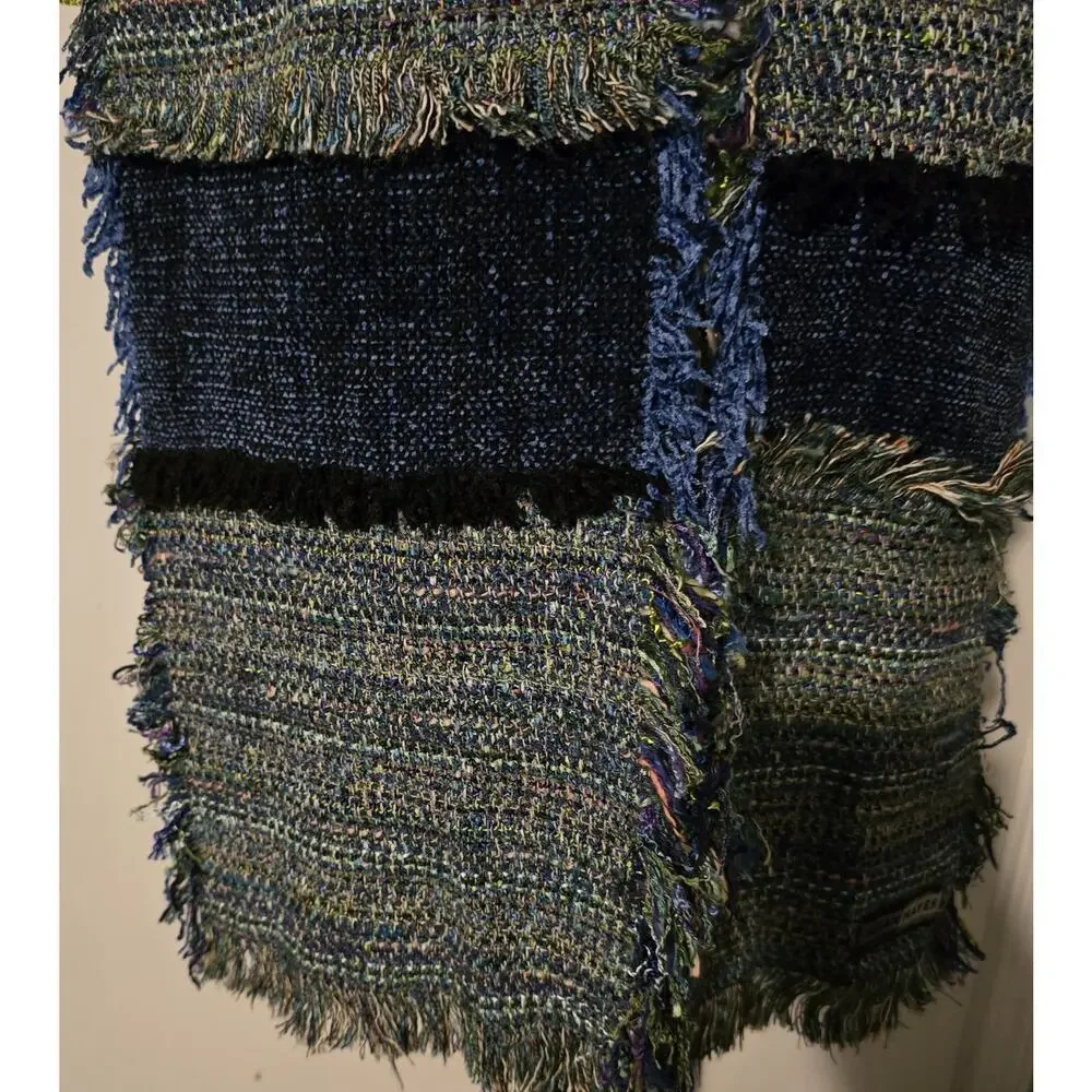 Susan Hayes Hand Loomed Handmade Chenille Rectangle Scarf USA Made 9